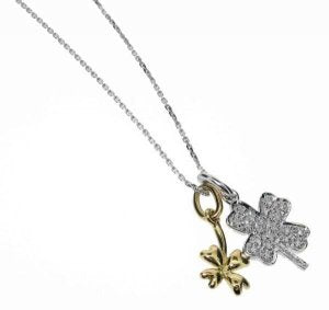 Diamond 4 leaf clover necklace