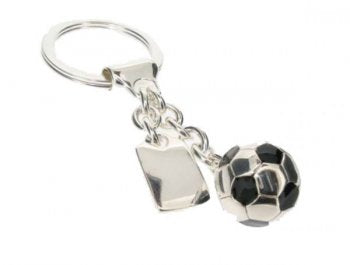Football keyring - Sterling Silver