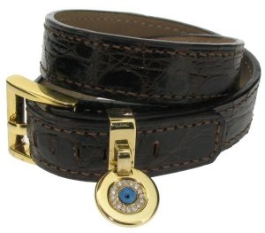 Double cuff - Dark Brown - Crocodile