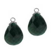 Deco drop earrings - Cognac and White Diamonds - Emerald