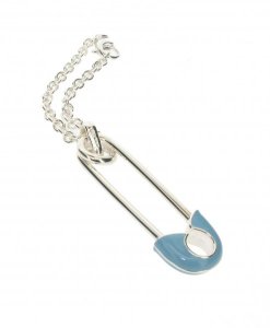 Silver nappy pin key ring