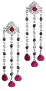 Triple drop Diamond earrings - Ruby