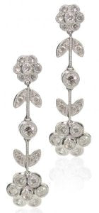 Diamond flower earring