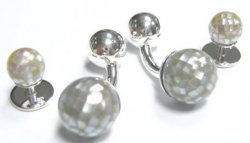 Mosaic Ball Cufflink and Dress Shirt Studs - Mother of Pearl