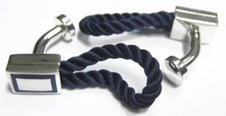 Rope Wrap Cufflinks - Navy
