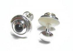 Reversible Saucer Blue Goldstone Cufflinks