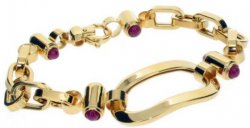 Chunky gold bracelet - Sapphire