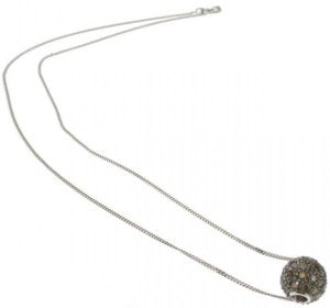 Pave Cognac Diamond ball necklace