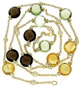 3 colour Briolette necklace - large