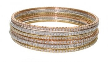 Diamond eternity bangles - 3 colour gold - Duplicate
