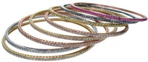 Diamond Eternity bangles - 3 colour Gold
