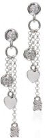 Diamond and baby heart drop earrings - 18ct White or Yellow Gold