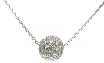 Pave diamond ball necklace