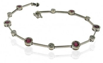 Ruby and Diamond 'Bar' bracelet
