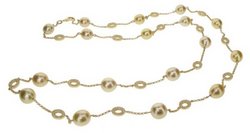 South Sea Pearl and Diamond oval link necklace