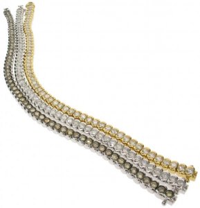 Diamond line bracelets- collett set oval