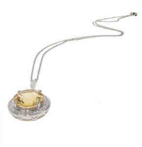 Large Citrine and Diamond Pendant