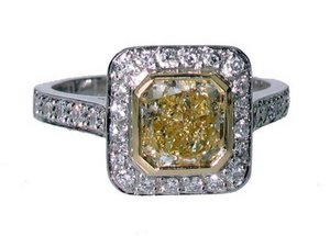 Fancy Intense Yellow Ascher Cut - microset