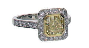 Fancy Intense Yellow Ascher Cut - microset