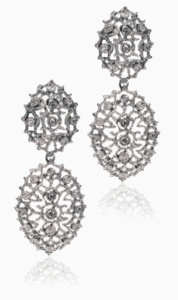 Lacey drop earrings - White Gold