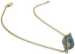 Evil Eye necklace - fully set diamond pendant - in 18ct yellow gold