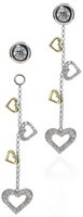 Detachable heart pave drop - for a stud or hoop