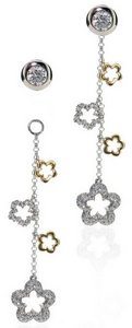 Detachable flower pave drop - for a stud or hoop