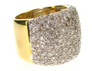 Wide pave Diamond ring - Yellow Gold