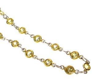Yellow sapphire link necklace