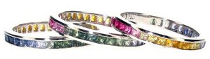 Rainbow Sapphire full Eternity rings