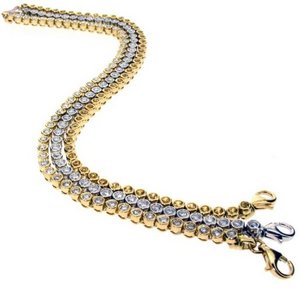 Diamond line bracelets - collett set round