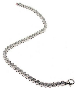 Diamond line bracelets - collett set round