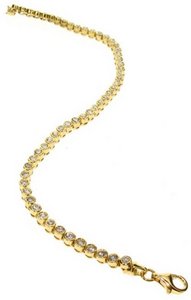 Diamond line bracelets - collett set round