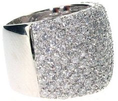 Wide Pave Diamond ring - White Gold