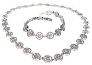 Diamond microset necklace and bracelet