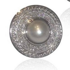 Dome Pearl earrings with Pave Diamond set centres