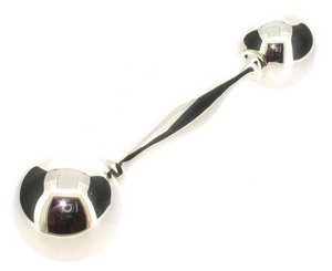 Dumbbell rattle - Sterling Silver