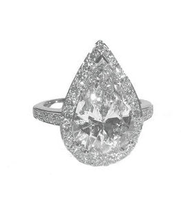 Pear shape Diamond in a microset shank