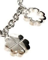 Silver charm bracelet - all flowers