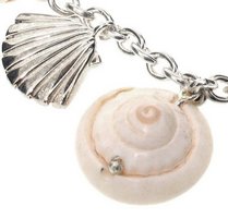 Silver charm bracelet - shells