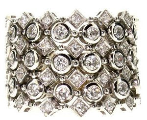 7 row soft Diamond ring - White Gold