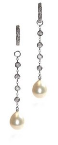 Diamond by the inch - Pearl earrings