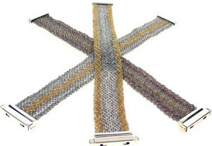 Woven Silver and Yellow Gold plated - Slim cuff