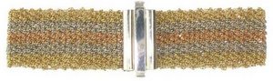 Woven Silver and Yellow Gold plated - Slim cuff
