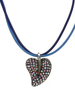 Multi sapphire heart pendant