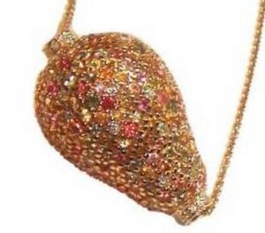 Multi Sapphire pebble necklace