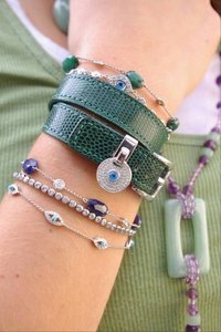 Double cuff - Green - Lizard