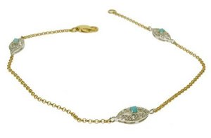 Evil Eye bracelet - TRIPLE - yellow gold