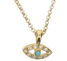 Diamond Evil Eye - hanging charm on necklace