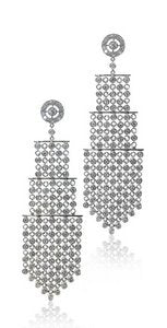 Diamond lacey long 'Pyramid' earrings